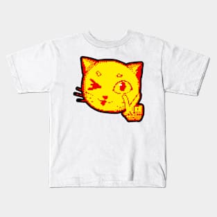 Retro yellow cat Kids T-Shirt